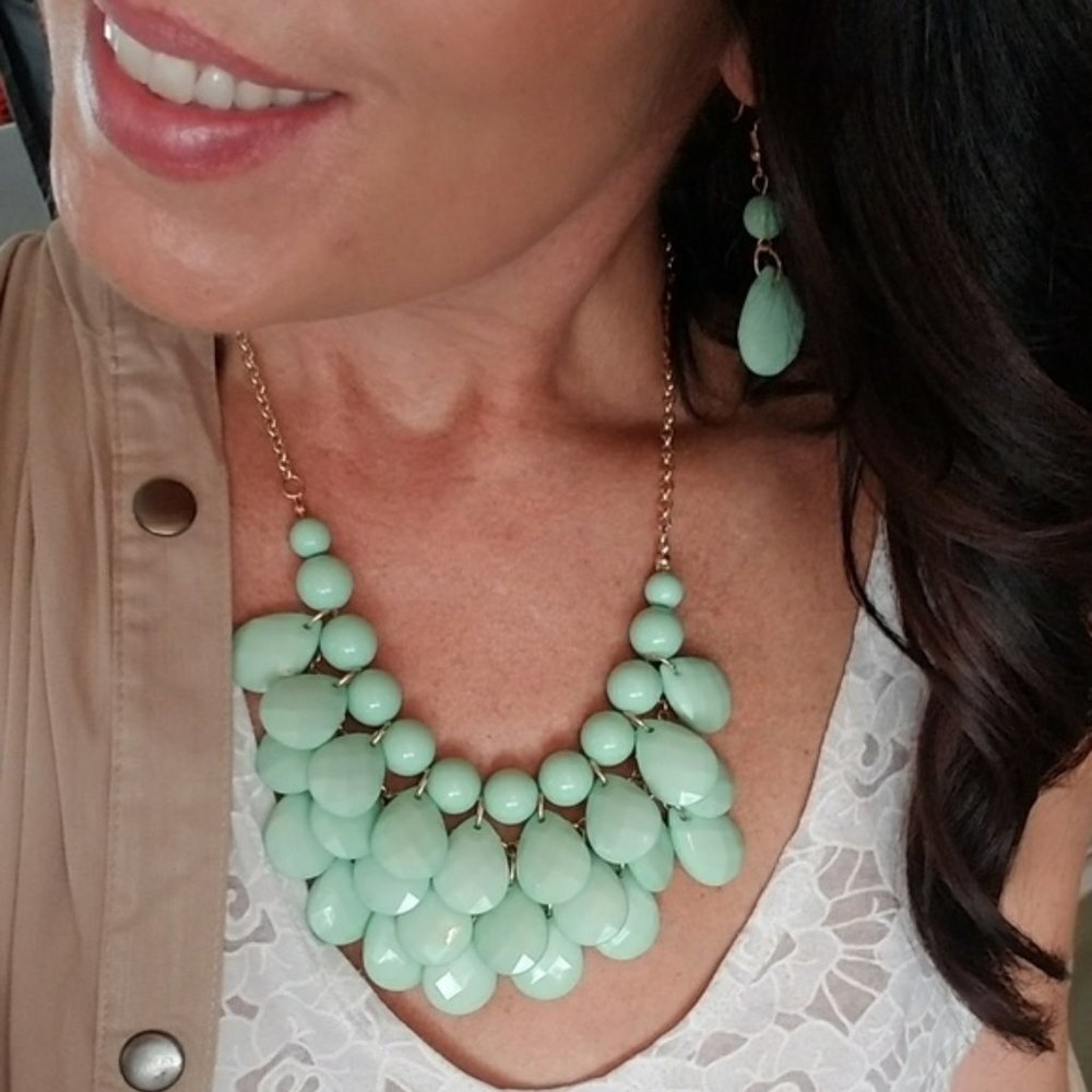 🌵 Pretty Large Boho Beaded Statement Necklace Set